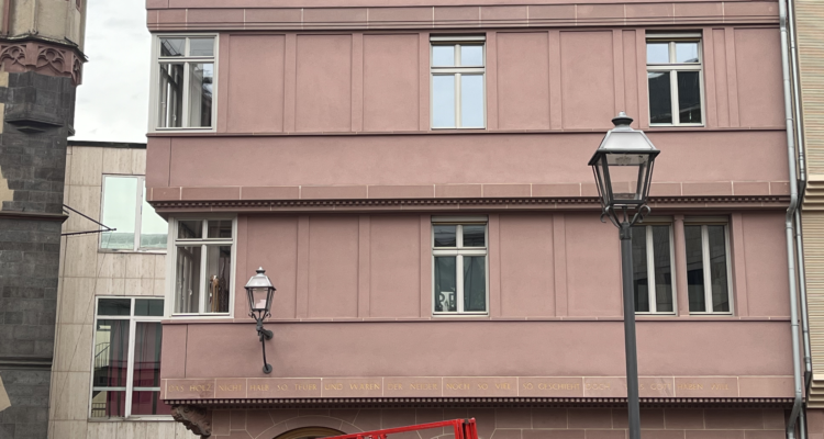 Facade of reconstructed buildings in downtown Frankfurt